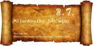 Milenkovits Témisz névjegykártya